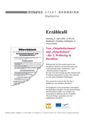 080408 - Erzählcafé mit Werner Bundschuh