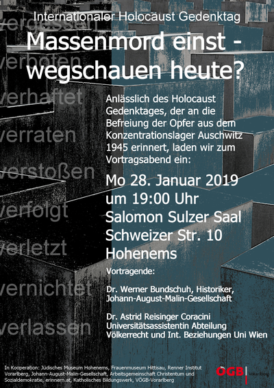 Int. Holocaust-Gedenktag 2019